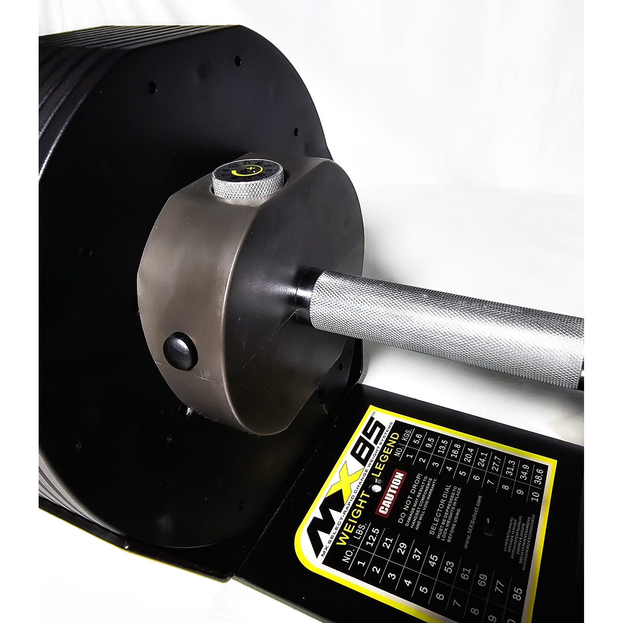 mx85 adjustable dumbbell knurled handle