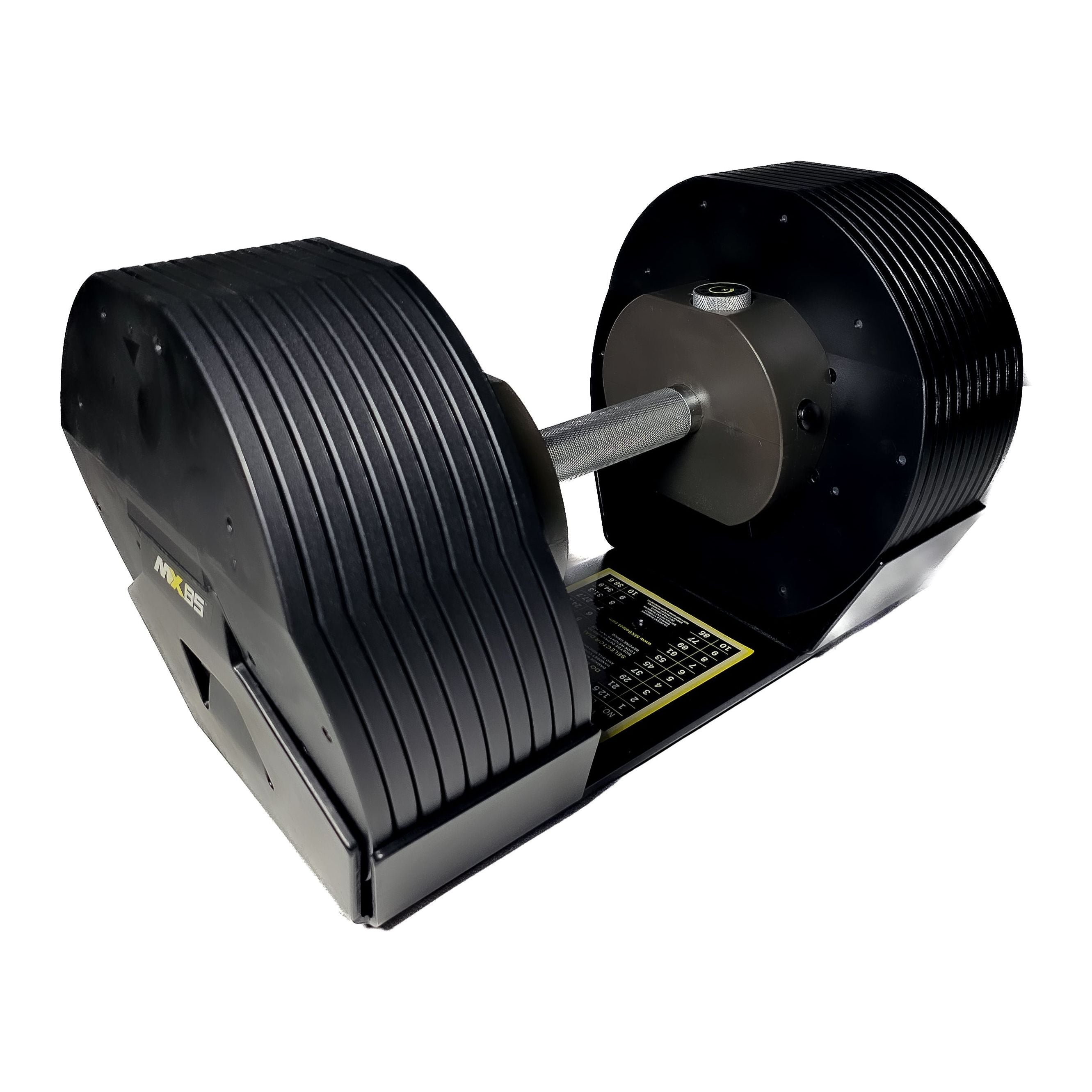 mx85 adjustable dumbbell knurled handle black dial