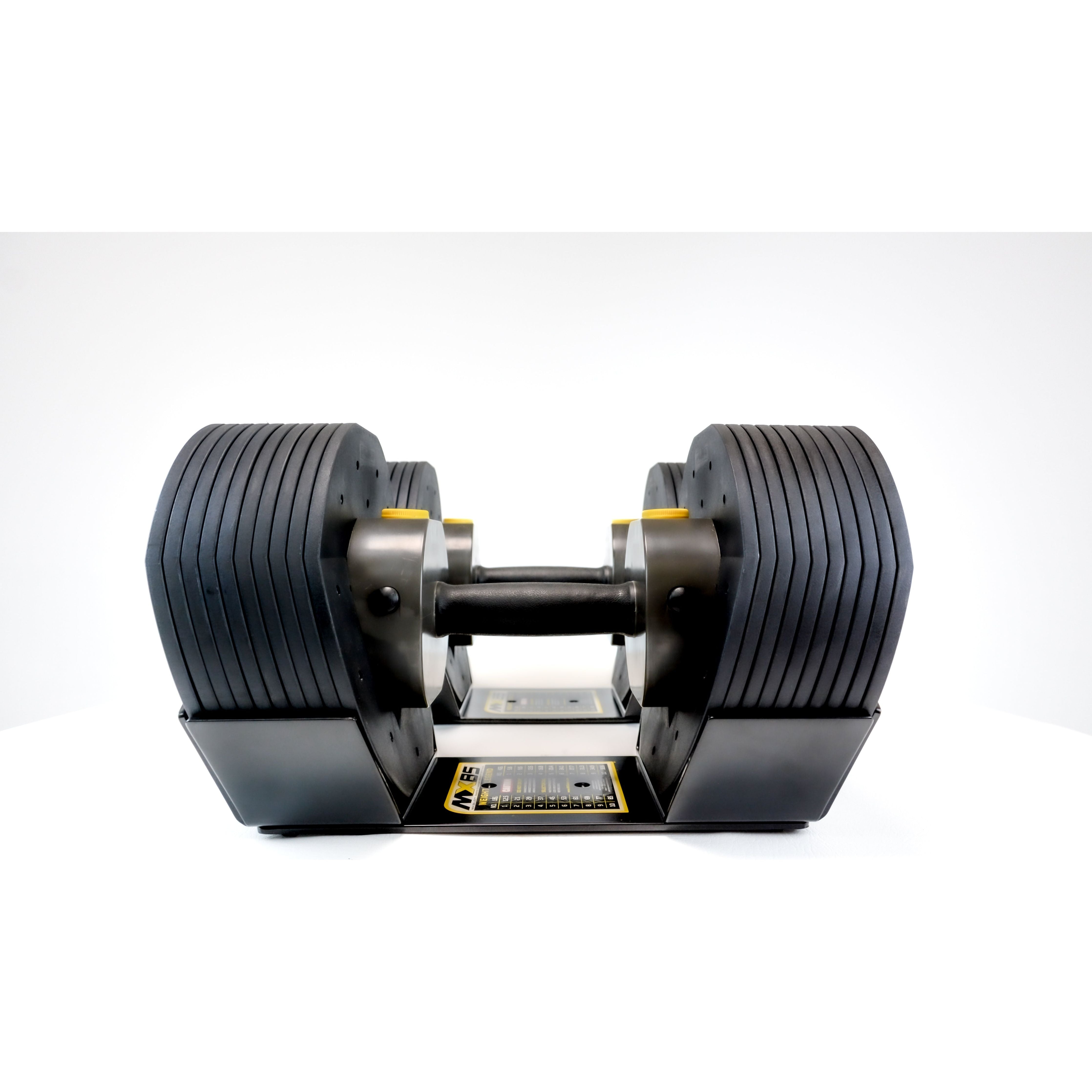 mx55 black adjustable dumbbell contoured rubber handle