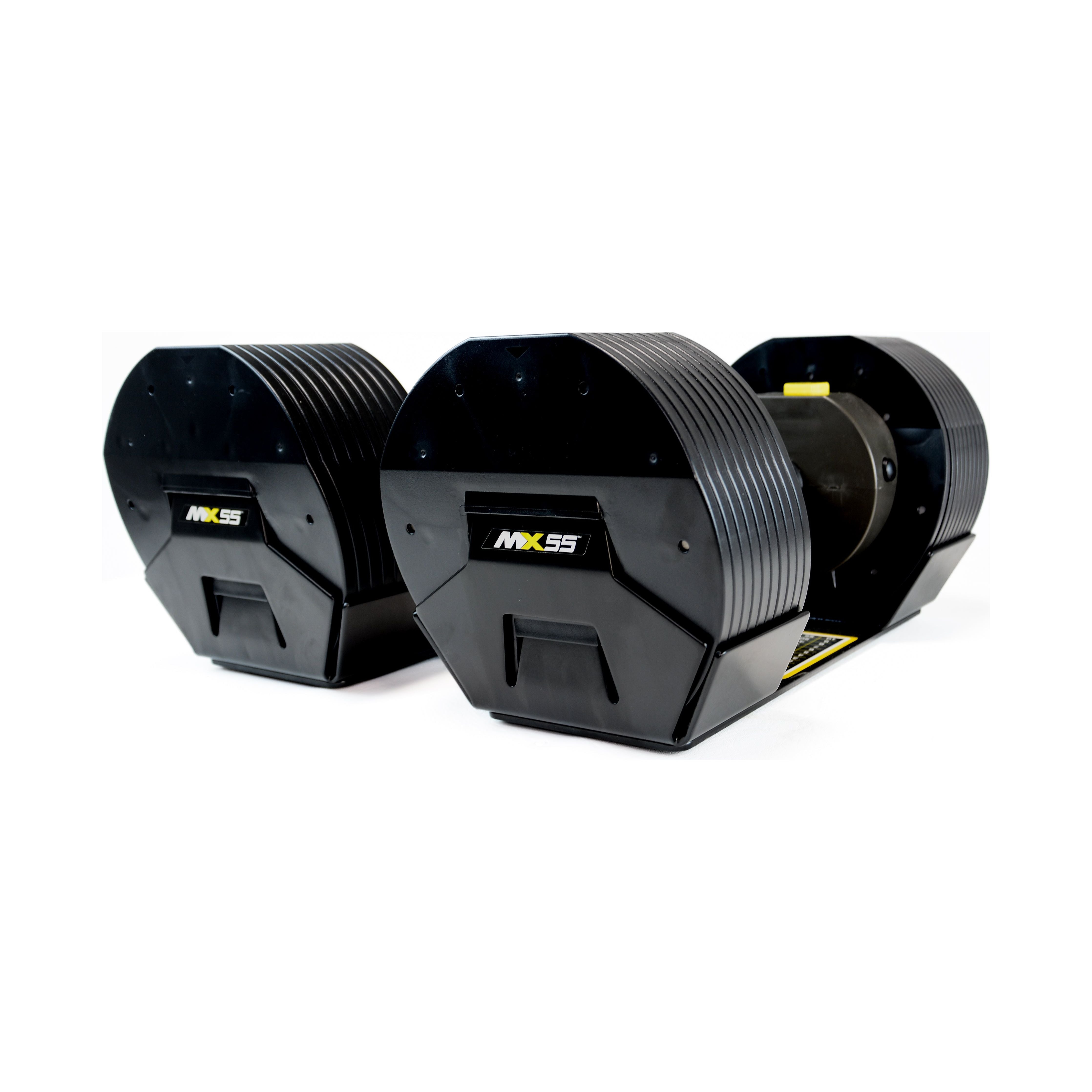 mx55 adjustable black dumbbell rubber contoured handle