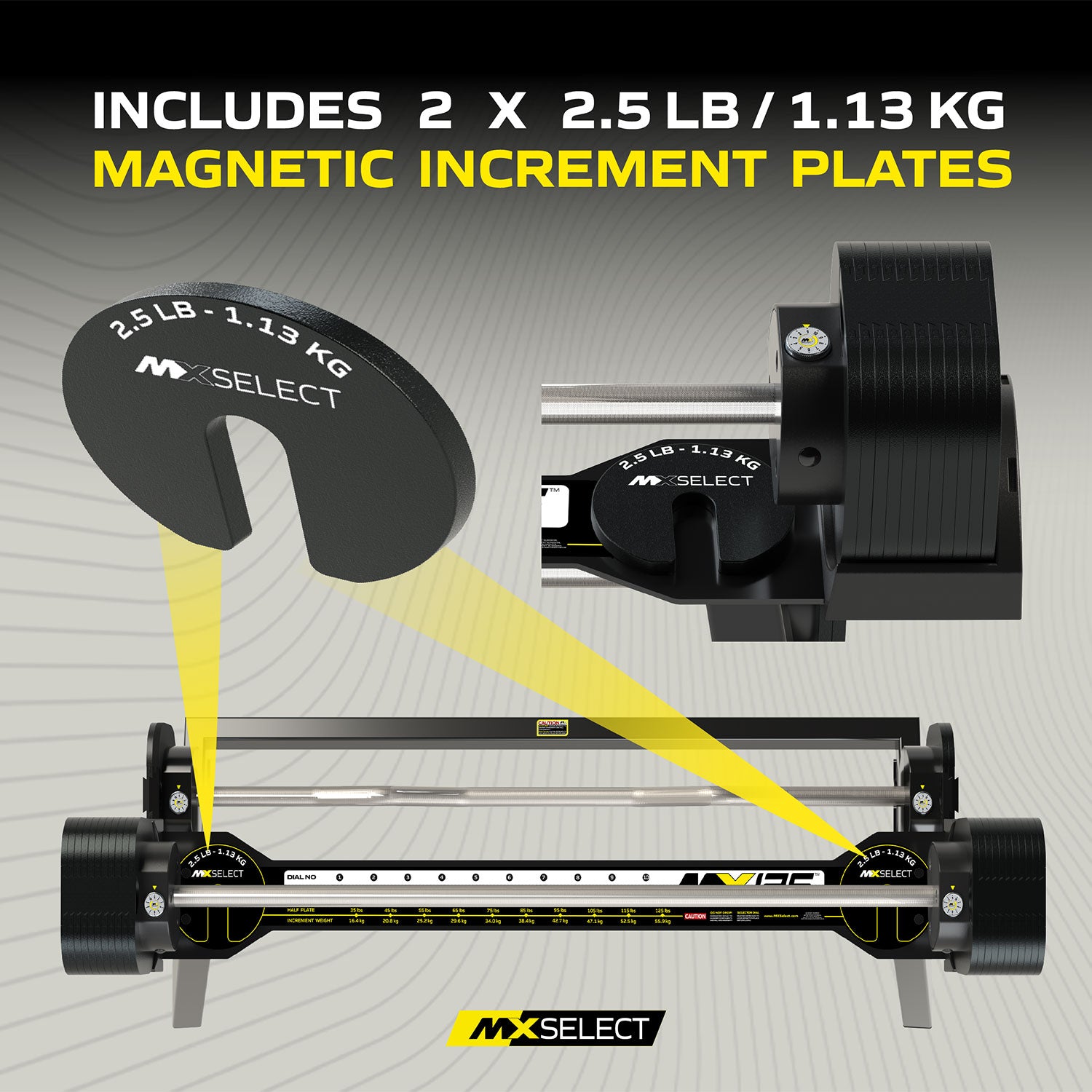 *PRE ORDER* MX125 EVO Rapid Change Adjustable Barbell / Curl Bar System (30 lbs to 125 lbs) *SHIPS OCTOBER 2025