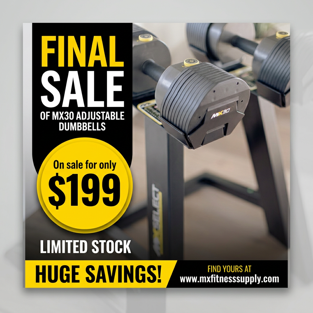 Final Clearance!!!! MX30 Rapid Change Adjustable Dumbbells (7.5 lbs to