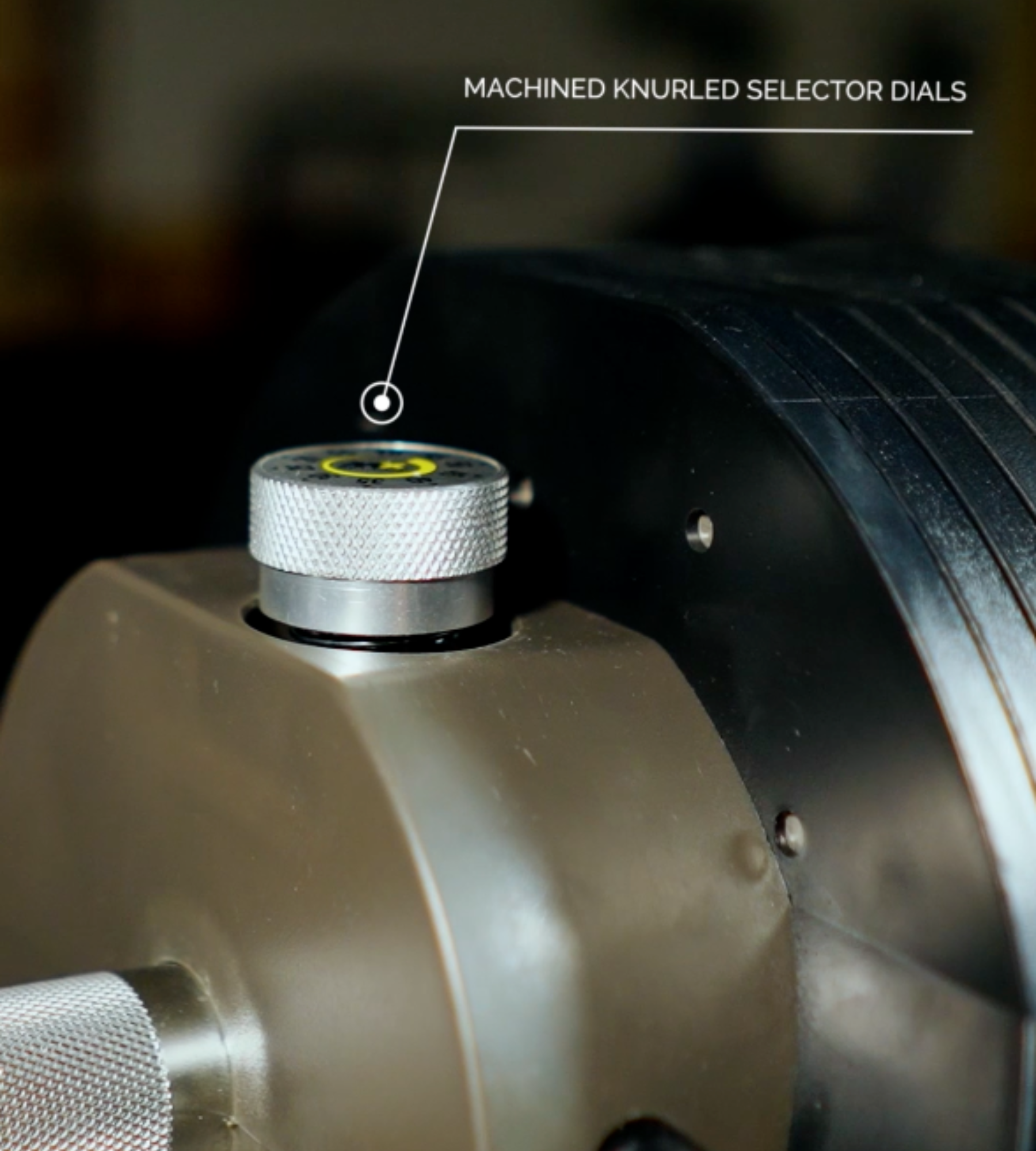 machine knurled selector handles
