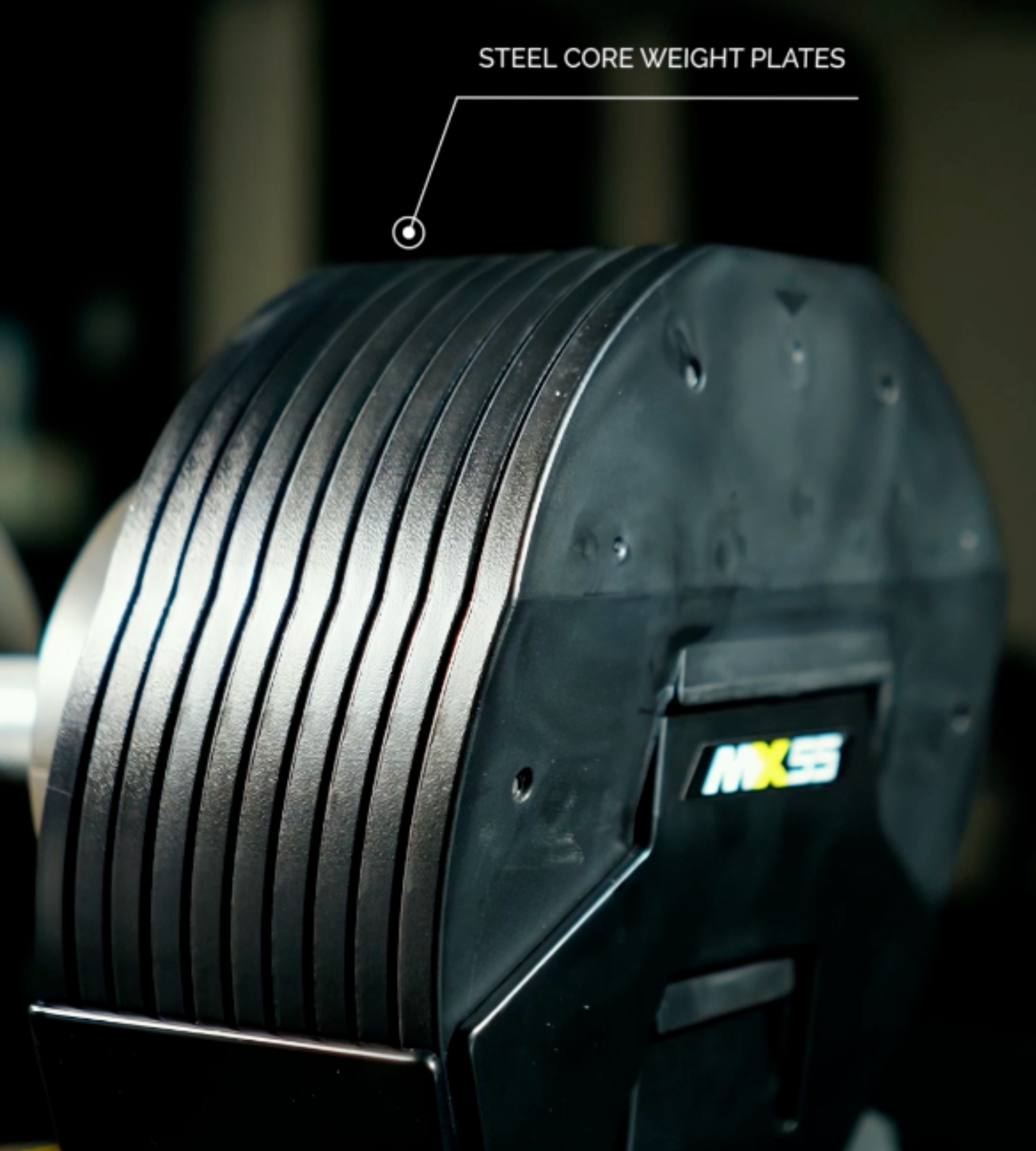 steel core weight plates on mx select barbell system