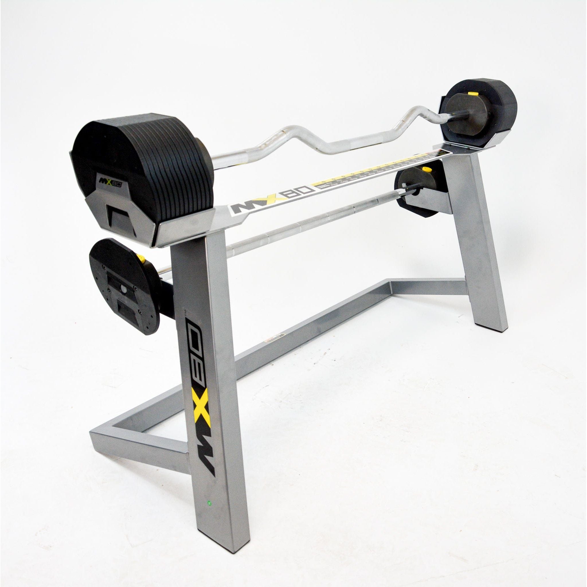 MX80 Rapid Change Adjustable Barbell Curl Bar System 20 lbs to 80 l